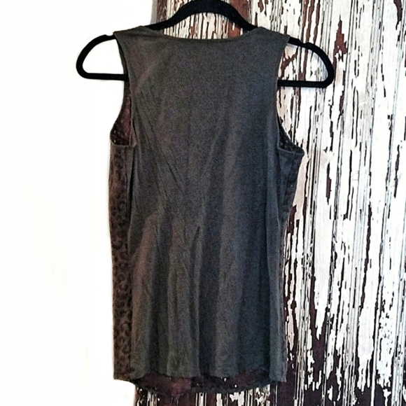 The Limited Sequin Tank Top Green Print Size S - Picture 6 of 10